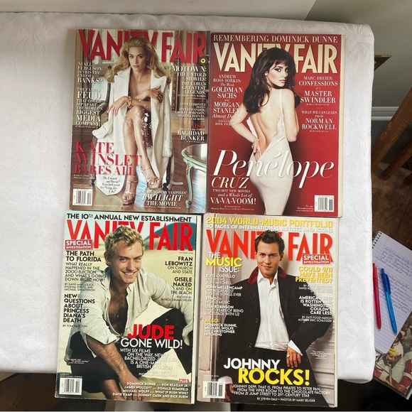 Vintage Other - Lot of 4 Vintage Vanity Fair Magazines Kate Winslet Jude Law Penelope Cruz